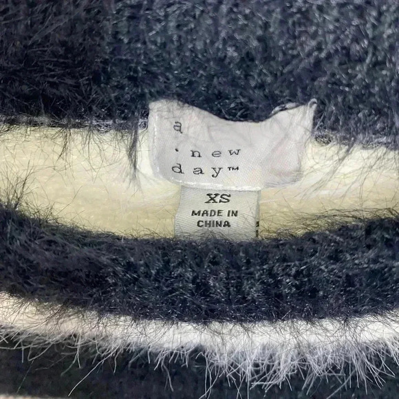 A New Day Fuzzy Striped Crewneck Sweater - Picture 4 of 5